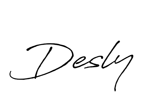 Once you've used our free online signature maker to create your best signature Antro_Vectra_Bolder style, it's time to enjoy all of the benefits that Desly name signing documents. Desly signature style 7 images and pictures png