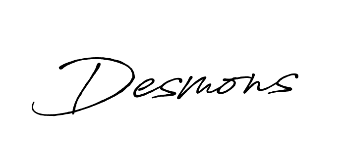 You should practise on your own different ways (Antro_Vectra_Bolder) to write your name (Desmons) in signature. don't let someone else do it for you. Desmons signature style 7 images and pictures png