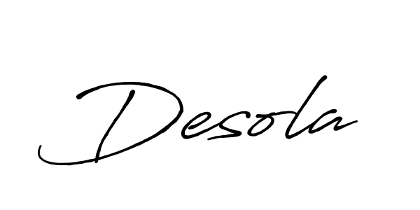 Also You can easily find your signature by using the search form. We will create Desola name handwritten signature images for you free of cost using Antro_Vectra_Bolder sign style. Desola signature style 7 images and pictures png