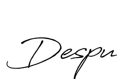 Use a signature maker to create a handwritten signature online. With this signature software, you can design (Antro_Vectra_Bolder) your own signature for name Despu. Despu signature style 7 images and pictures png