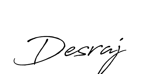 Use a signature maker to create a handwritten signature online. With this signature software, you can design (Antro_Vectra_Bolder) your own signature for name Desraj. Desraj signature style 7 images and pictures png