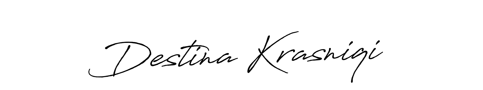 Also we have Destina Krasniqi name is the best signature style. Create professional handwritten signature collection using Antro_Vectra_Bolder autograph style. Destina Krasniqi signature style 7 images and pictures png