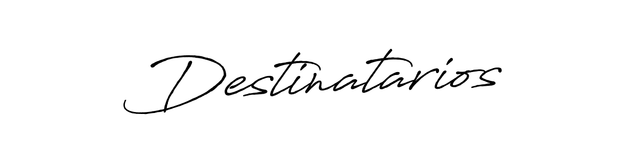 Make a beautiful signature design for name Destinatarios. With this signature (Antro_Vectra_Bolder) style, you can create a handwritten signature for free. Destinatarios signature style 7 images and pictures png