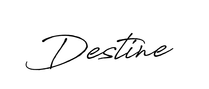 Make a beautiful signature design for name Destine. With this signature (Antro_Vectra_Bolder) style, you can create a handwritten signature for free. Destine signature style 7 images and pictures png