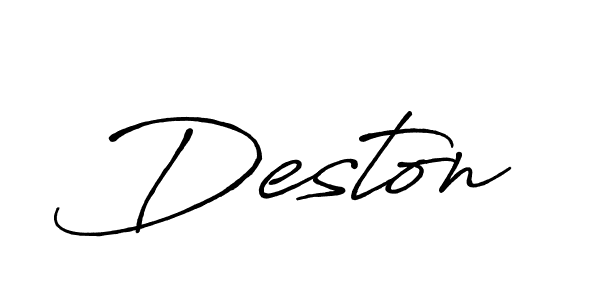 Use a signature maker to create a handwritten signature online. With this signature software, you can design (Antro_Vectra_Bolder) your own signature for name Deston. Deston signature style 7 images and pictures png