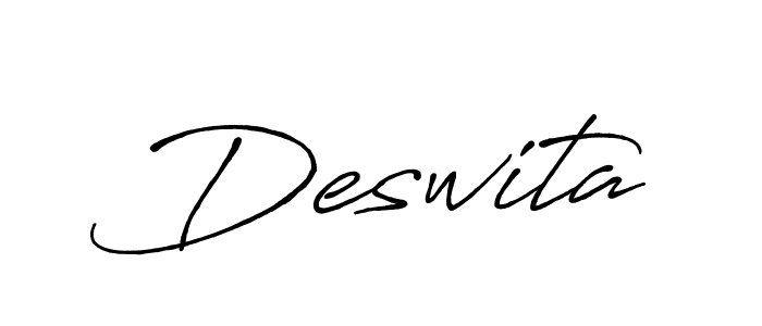 if you are searching for the best signature style for your name Deswita. so please give up your signature search. here we have designed multiple signature styles  using Antro_Vectra_Bolder. Deswita signature style 7 images and pictures png