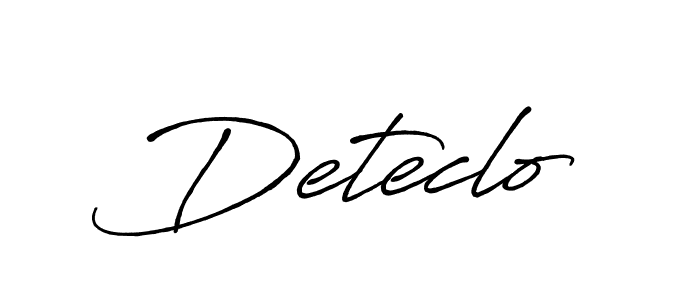 Use a signature maker to create a handwritten signature online. With this signature software, you can design (Antro_Vectra_Bolder) your own signature for name Deteclo. Deteclo signature style 7 images and pictures png