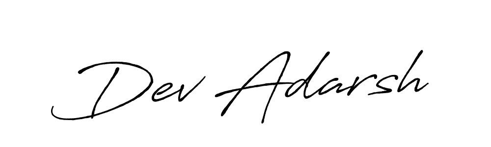 You can use this online signature creator to create a handwritten signature for the name Dev Adarsh. This is the best online autograph maker. Dev Adarsh signature style 7 images and pictures png