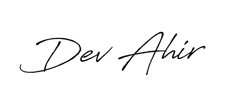 Dev Ahir stylish signature style. Best Handwritten Sign (Antro_Vectra_Bolder) for my name. Handwritten Signature Collection Ideas for my name Dev Ahir. Dev Ahir signature style 7 images and pictures png