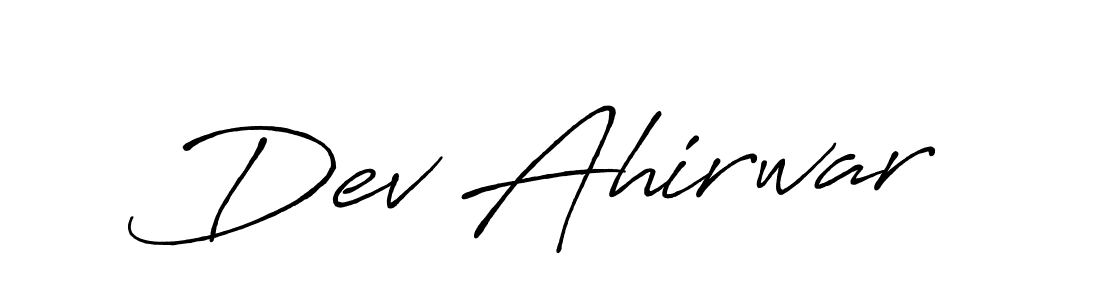 Create a beautiful signature design for name Dev Ahirwar. With this signature (Antro_Vectra_Bolder) fonts, you can make a handwritten signature for free. Dev Ahirwar signature style 7 images and pictures png