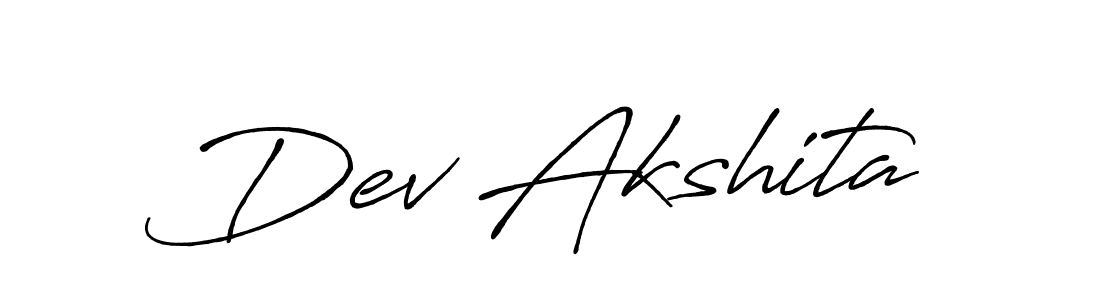 Use a signature maker to create a handwritten signature online. With this signature software, you can design (Antro_Vectra_Bolder) your own signature for name Dev Akshita. Dev Akshita signature style 7 images and pictures png