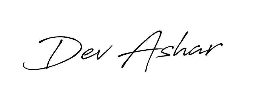 Use a signature maker to create a handwritten signature online. With this signature software, you can design (Antro_Vectra_Bolder) your own signature for name Dev Ashar. Dev Ashar signature style 7 images and pictures png