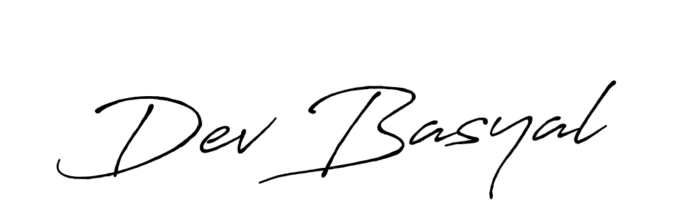 Dev Basyal stylish signature style. Best Handwritten Sign (Antro_Vectra_Bolder) for my name. Handwritten Signature Collection Ideas for my name Dev Basyal. Dev Basyal signature style 7 images and pictures png