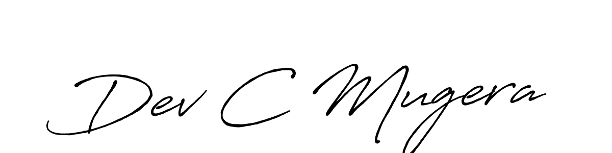 How to make Dev C Mugera name signature. Use Antro_Vectra_Bolder style for creating short signs online. This is the latest handwritten sign. Dev C Mugera signature style 7 images and pictures png