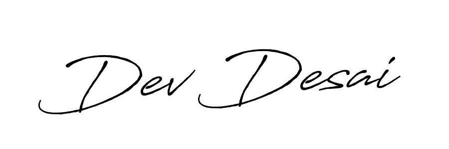 Dev Desai stylish signature style. Best Handwritten Sign (Antro_Vectra_Bolder) for my name. Handwritten Signature Collection Ideas for my name Dev Desai. Dev Desai signature style 7 images and pictures png