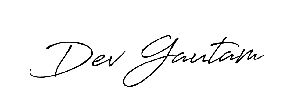 The best way (Antro_Vectra_Bolder) to make a short signature is to pick only two or three words in your name. The name Dev Gautam include a total of six letters. For converting this name. Dev Gautam signature style 7 images and pictures png