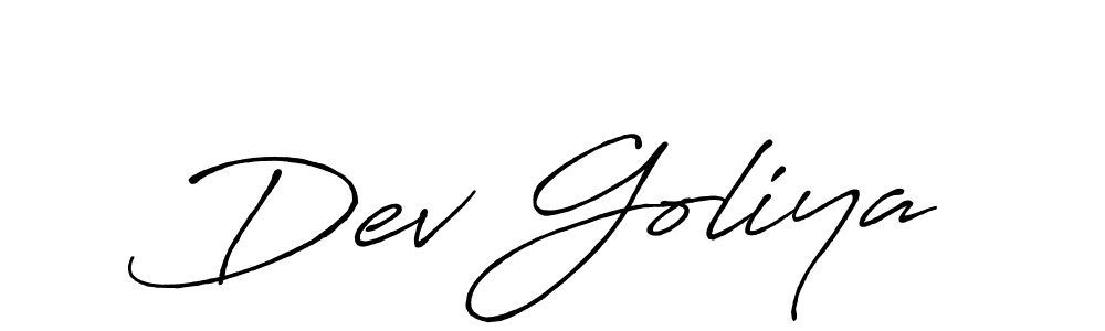 Make a beautiful signature design for name Dev Goliya. With this signature (Antro_Vectra_Bolder) style, you can create a handwritten signature for free. Dev Goliya signature style 7 images and pictures png