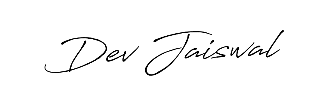 Dev Jaiswal stylish signature style. Best Handwritten Sign (Antro_Vectra_Bolder) for my name. Handwritten Signature Collection Ideas for my name Dev Jaiswal. Dev Jaiswal signature style 7 images and pictures png