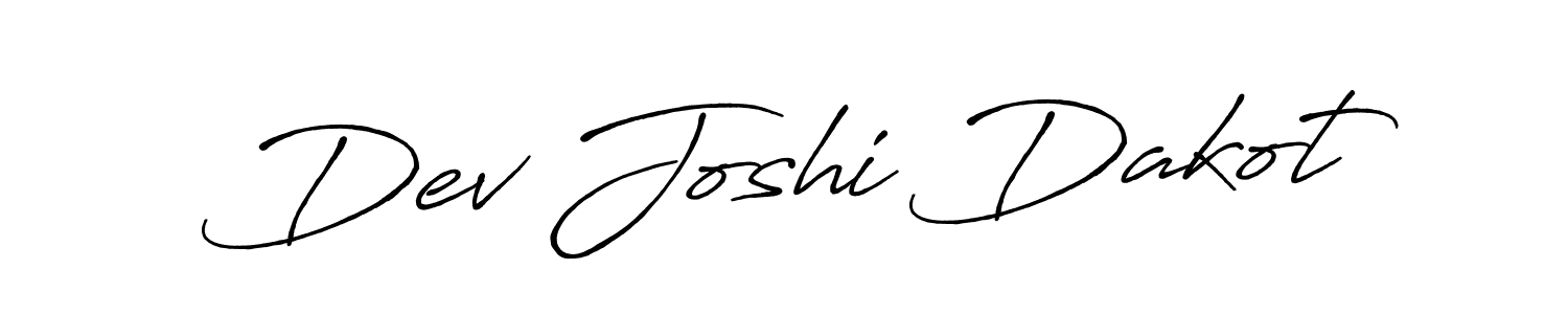 Make a beautiful signature design for name Dev Joshi Dakot. With this signature (Antro_Vectra_Bolder) style, you can create a handwritten signature for free. Dev Joshi Dakot signature style 7 images and pictures png