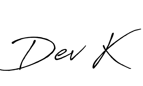 Design your own signature with our free online signature maker. With this signature software, you can create a handwritten (Antro_Vectra_Bolder) signature for name Dev K. Dev K signature style 7 images and pictures png