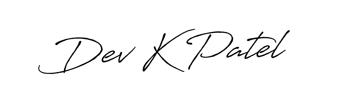 Dev K Patel stylish signature style. Best Handwritten Sign (Antro_Vectra_Bolder) for my name. Handwritten Signature Collection Ideas for my name Dev K Patel. Dev K Patel signature style 7 images and pictures png