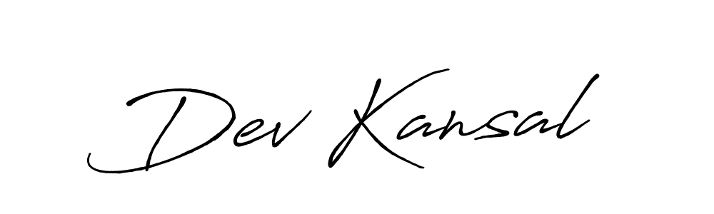 Dev Kansal stylish signature style. Best Handwritten Sign (Antro_Vectra_Bolder) for my name. Handwritten Signature Collection Ideas for my name Dev Kansal. Dev Kansal signature style 7 images and pictures png