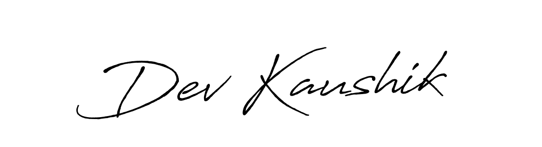 Dev Kaushik stylish signature style. Best Handwritten Sign (Antro_Vectra_Bolder) for my name. Handwritten Signature Collection Ideas for my name Dev Kaushik. Dev Kaushik signature style 7 images and pictures png