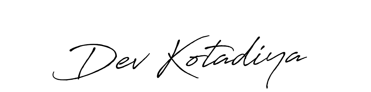 Design your own signature with our free online signature maker. With this signature software, you can create a handwritten (Antro_Vectra_Bolder) signature for name Dev Kotadiya. Dev Kotadiya signature style 7 images and pictures png