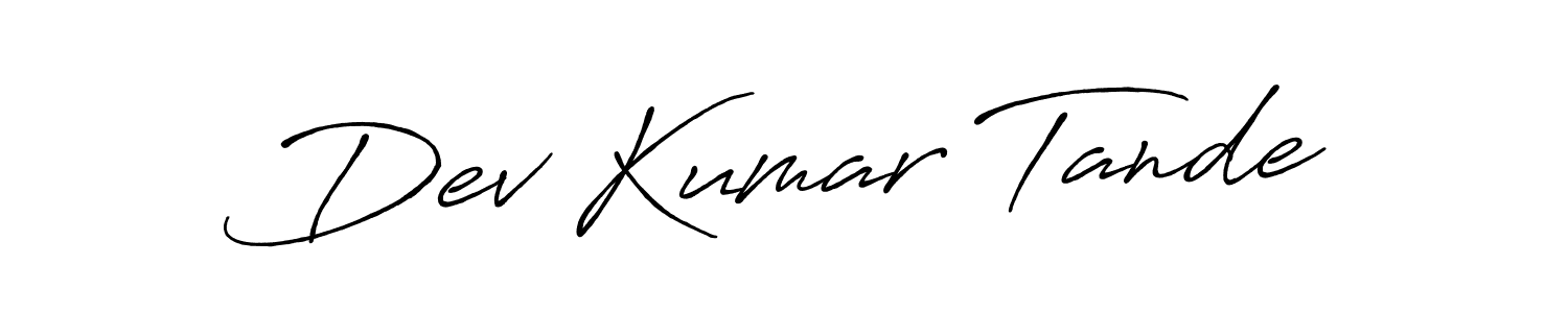 The best way (Antro_Vectra_Bolder) to make a short signature is to pick only two or three words in your name. The name Dev Kumar Tande include a total of six letters. For converting this name. Dev Kumar Tande signature style 7 images and pictures png