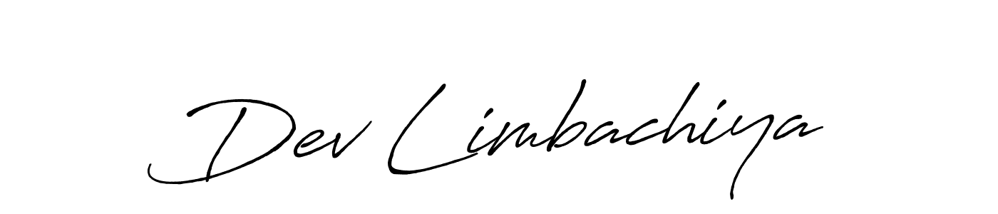 Use a signature maker to create a handwritten signature online. With this signature software, you can design (Antro_Vectra_Bolder) your own signature for name Dev Limbachiya. Dev Limbachiya signature style 7 images and pictures png