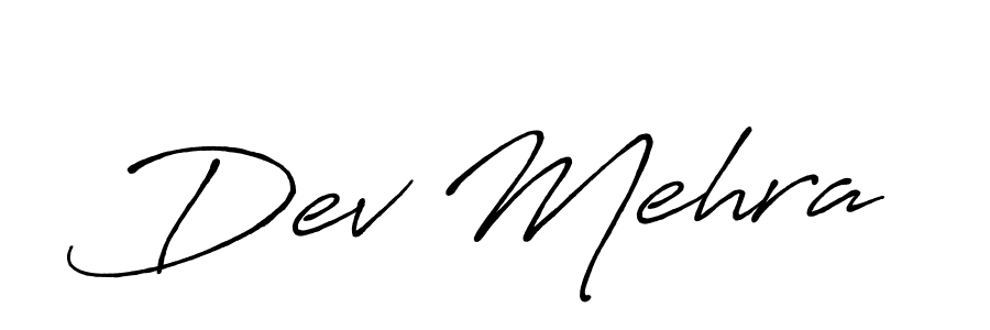 Similarly Antro_Vectra_Bolder is the best handwritten signature design. Signature creator online .You can use it as an online autograph creator for name Dev Mehra. Dev Mehra signature style 7 images and pictures png