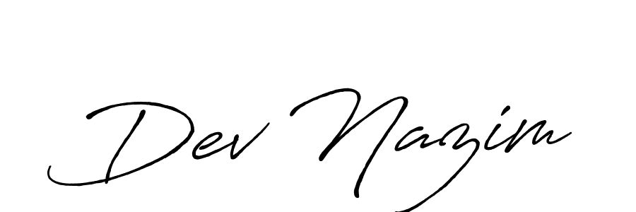 Similarly Antro_Vectra_Bolder is the best handwritten signature design. Signature creator online .You can use it as an online autograph creator for name Dev Nazim. Dev Nazim signature style 7 images and pictures png