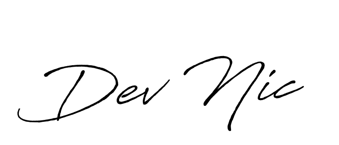How to make Dev Nic signature? Antro_Vectra_Bolder is a professional autograph style. Create handwritten signature for Dev Nic name. Dev Nic signature style 7 images and pictures png