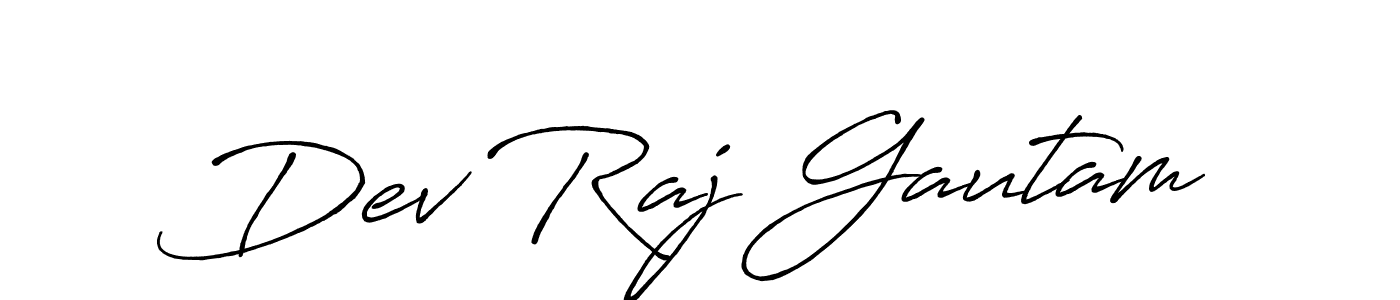 Design your own signature with our free online signature maker. With this signature software, you can create a handwritten (Antro_Vectra_Bolder) signature for name Dev Raj Gautam. Dev Raj Gautam signature style 7 images and pictures png