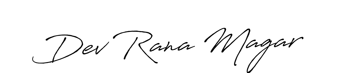Design your own signature with our free online signature maker. With this signature software, you can create a handwritten (Antro_Vectra_Bolder) signature for name Dev Rana Magar. Dev Rana Magar signature style 7 images and pictures png
