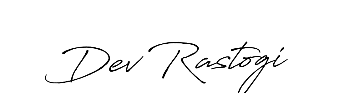 How to make Dev Rastogi name signature. Use Antro_Vectra_Bolder style for creating short signs online. This is the latest handwritten sign. Dev Rastogi signature style 7 images and pictures png