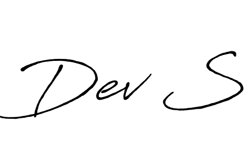 Similarly Antro_Vectra_Bolder is the best handwritten signature design. Signature creator online .You can use it as an online autograph creator for name Dev S. Dev S signature style 7 images and pictures png