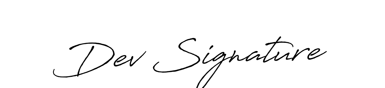 How to make Dev Signature name signature. Use Antro_Vectra_Bolder style for creating short signs online. This is the latest handwritten sign. Dev Signature signature style 7 images and pictures png