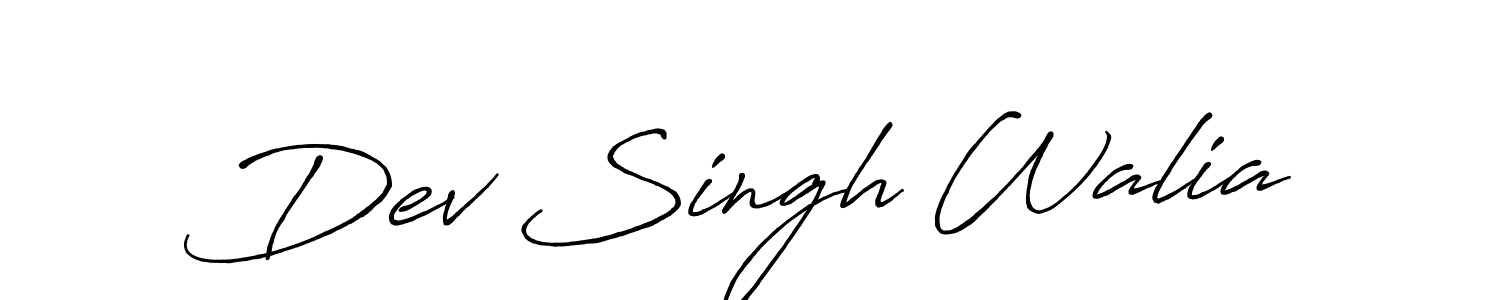 Use a signature maker to create a handwritten signature online. With this signature software, you can design (Antro_Vectra_Bolder) your own signature for name Dev Singh Walia. Dev Singh Walia signature style 7 images and pictures png