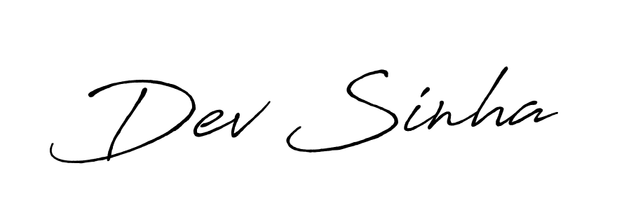 The best way (Antro_Vectra_Bolder) to make a short signature is to pick only two or three words in your name. The name Dev Sinha include a total of six letters. For converting this name. Dev Sinha signature style 7 images and pictures png