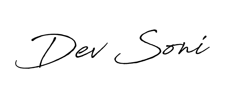 How to make Dev Soni signature? Antro_Vectra_Bolder is a professional autograph style. Create handwritten signature for Dev Soni name. Dev Soni signature style 7 images and pictures png