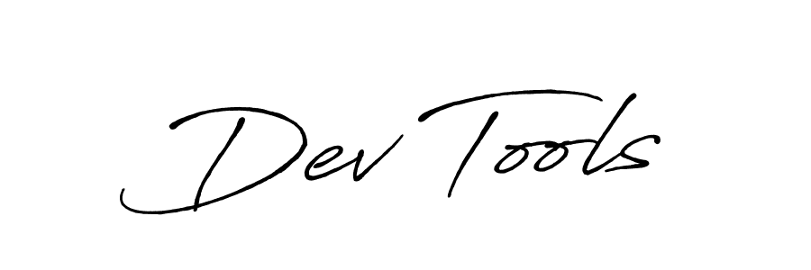 Similarly Antro_Vectra_Bolder is the best handwritten signature design. Signature creator online .You can use it as an online autograph creator for name Dev Tools. Dev Tools signature style 7 images and pictures png