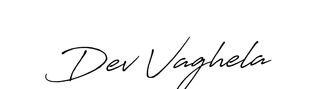 Create a beautiful signature design for name Dev Vaghela. With this signature (Antro_Vectra_Bolder) fonts, you can make a handwritten signature for free. Dev Vaghela signature style 7 images and pictures png