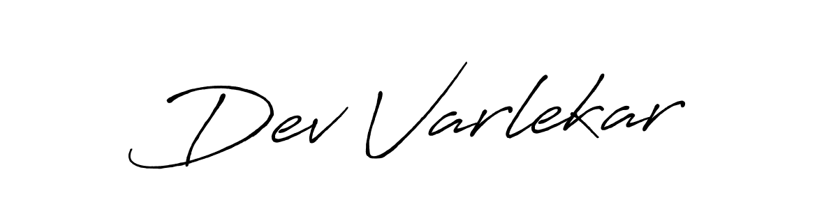 Design your own signature with our free online signature maker. With this signature software, you can create a handwritten (Antro_Vectra_Bolder) signature for name Dev Varlekar. Dev Varlekar signature style 7 images and pictures png