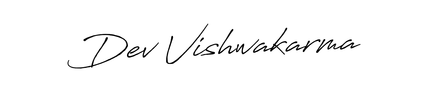 Make a beautiful signature design for name Dev Vishwakarma. With this signature (Antro_Vectra_Bolder) style, you can create a handwritten signature for free. Dev Vishwakarma signature style 7 images and pictures png