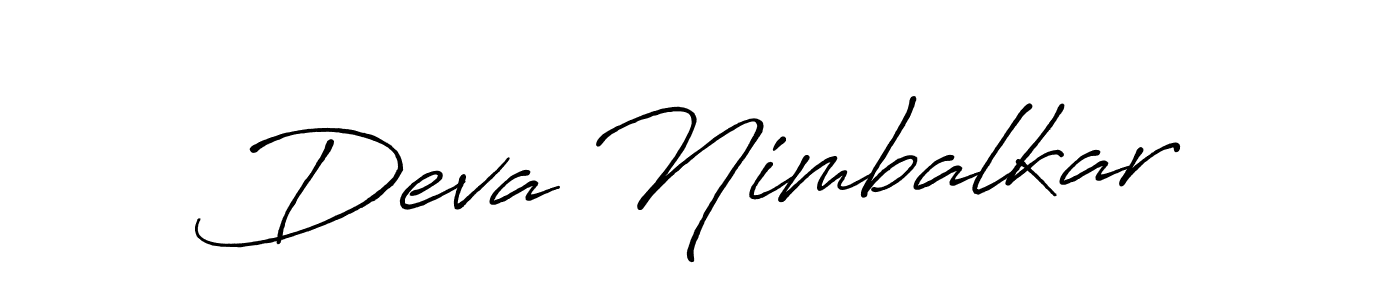 How to make Deva Nimbalkar name signature. Use Antro_Vectra_Bolder style for creating short signs online. This is the latest handwritten sign. Deva Nimbalkar signature style 7 images and pictures png