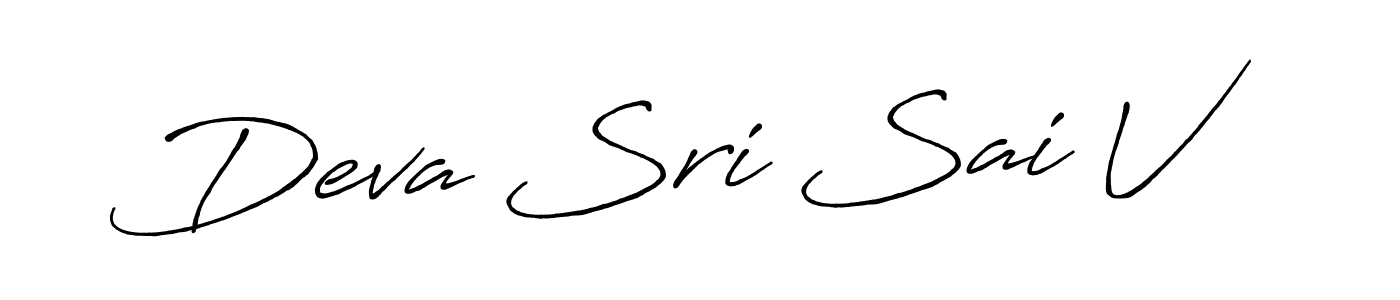 You should practise on your own different ways (Antro_Vectra_Bolder) to write your name (Deva Sri Sai V) in signature. don't let someone else do it for you. Deva Sri Sai V signature style 7 images and pictures png