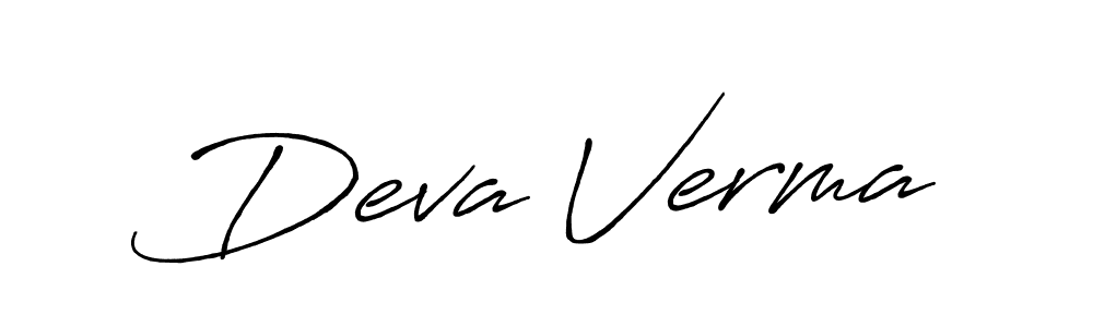 Use a signature maker to create a handwritten signature online. With this signature software, you can design (Antro_Vectra_Bolder) your own signature for name Deva Verma. Deva Verma signature style 7 images and pictures png