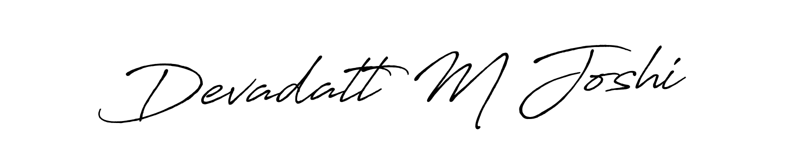 Use a signature maker to create a handwritten signature online. With this signature software, you can design (Antro_Vectra_Bolder) your own signature for name Devadatt M Joshi. Devadatt M Joshi signature style 7 images and pictures png