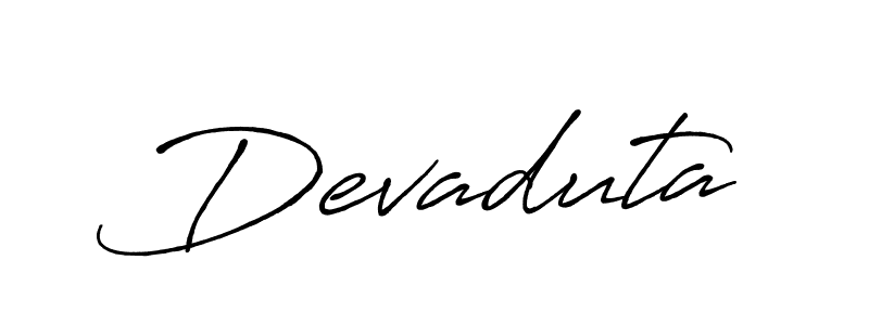 Create a beautiful signature design for name Devaduta. With this signature (Antro_Vectra_Bolder) fonts, you can make a handwritten signature for free. Devaduta signature style 7 images and pictures png